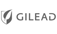 The Gilead logo features a stylized leaf within a shield shape to the left of the word GILEAD in bold, uppercase letters. This design reflects a sense of strength and support, much like our career alignment coaching approach. Presented in grayscale.
